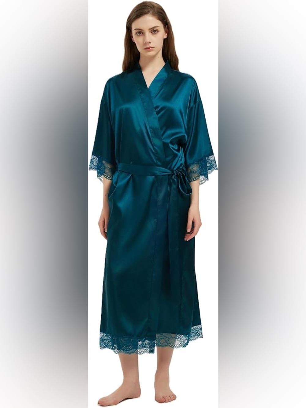 Silky Satin Lace Robe